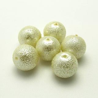 Vroubkované perly, 12mm (6ks/bal) Barva: Krémová