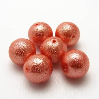 Vroubkované perly, 12mm (6ks/bal) Barva: Oranžová