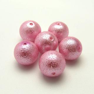 Vroubkované perly, 12mm (6ks/bal) Barva: Růžová