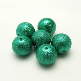 Vroubkované perly, 12mm (6ks/bal) Barva: Zelená