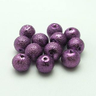 Vroubkované perly, 8mm (12ks/bal) Barva: Fialová