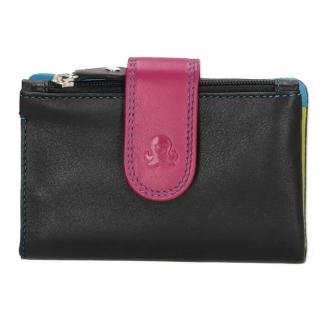 Dámská kožená peněženka Happy Wallet 188211 černá s růžovou