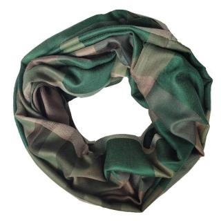 Tunelová šála DT-036E zelená kostka