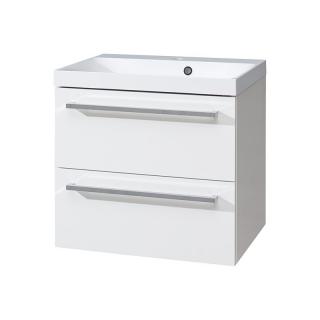 Bino koupelnová skříňka s umyvadlem z litého mramoru 60 cm  bílá/bílá