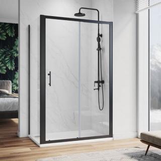 Comfort KOMBI - obdélníkový sprchový kout 110x90 cm Black  čiré bezpečnostní sklo 6 mm s úpravou proti vodnímu kameni