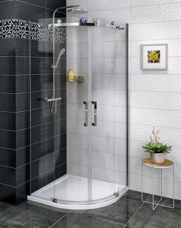 Čtvrtkruhová sprchová zástěna GELCO DRAGON 900x900x2000 mm GD4490  Lze instalovat na vaničku nebo přímo na podlahu + Odstraňovač vodního kamene