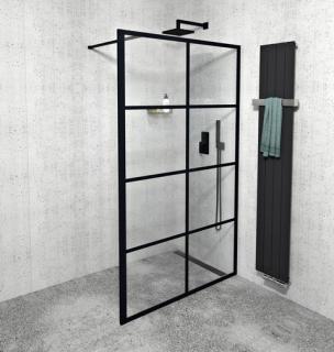 CURE BLACK sprchová zástěna 1200 mm černá mat  Lze instalovat na vaničku nebo přímo na podlahu