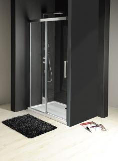 FONDURA sprchové posuvné dveře 1100mm  soft close zavírání, čiré sklo 8mm + Odstraňovač vodního kamene