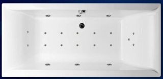 Hydromasážní vířívá obdélníková vana Kombi Elektro 180 x 80 cm  součástí vany je odtokový komplet + čistič a konstrukce