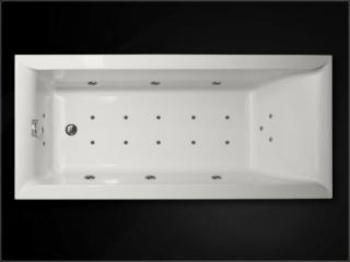 Hydromasážní vířivá obdélníková vana Kombi Pneu 160 x 70 cm  součástí vany je  odtokový komplet + čistič a konstrukce