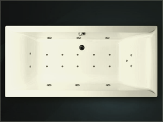 Hydromasážní vířivá obdélníková vana Kombi Pneu 180 x 80 cm  součástí vany je  odtokový komplet + čistič a konstrukce
