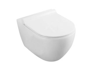 Kielle Gaia Závěsné kompaktní WC se sedátkem SoftClose, Rimless, bílá  délka 48,5 cm