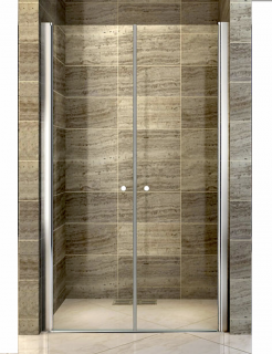 Komfort T2 105 - sprchové dvoukřídlé dveře 101-106x190 cm  dveře disponují zdvihacím pantem, čiré bezpečnostní sklo 6 mm