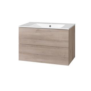 Koupelnová skříňka AIRA s keramický umyvadlem 100 cm, dub