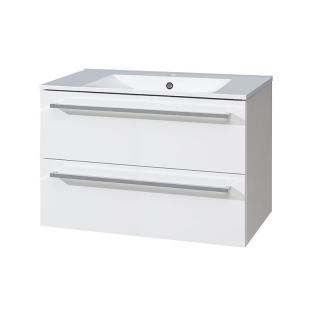 Koupelnová skříňka s keramický umyvadlem 100 cm  bílá/bílá