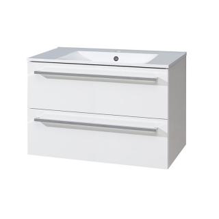 Koupelnová skříňka s keramický umyvadlem 60 cm  bílá/bílá