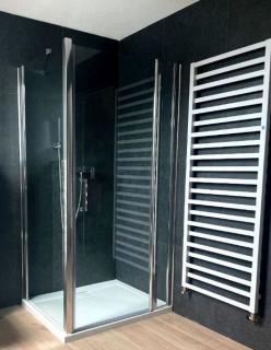 Luxury kombi 100x100x190 cm - čtvercová sprchová zástěna  pevnou stěnu lze instalovat vpravo i vlevo