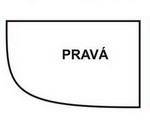 Masážní vířivá asymetrická van AIR pneu 170 X 100 cm  součástí vany je  odtokový komplet Varianta: Pravá