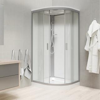Mereo CK35122MSW Sprchový box se stříškou, čtvrtkruh, 90x90x220 cm