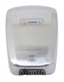 Osoušeč rukou Jet Dryer STORM - stříbrný  + čistící kartáč k tryskovým vysoušečům