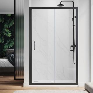 Posuvné sprchové dveře ROSS Comfort 110 Black  106-111x190 cm, sklo 6 mm
