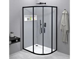 SIGMA SIMPLY BLACK Čtvrtkruhový sprchový kout 1000x800 mm, čiré sklo, GS1080B  Výška 190 cm - čiré bezpečnostní sklo 6 mm