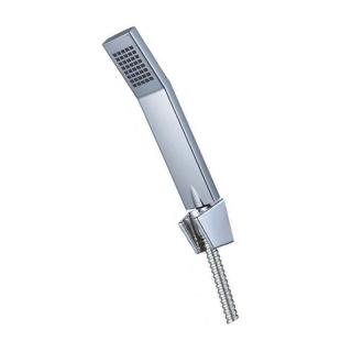 Sprcha jednopolohová, včetně držáku a dvouzámkové nerez sprchové hadice se systémem zabraňujícím překroucení, plast/chrom - CB 465V