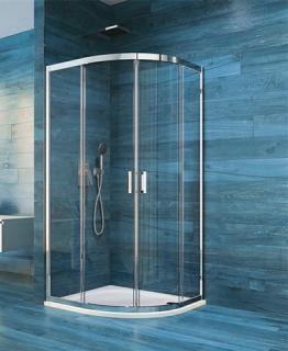 Sprchový čtvrtkruhový kout LIMA čtvrtkruh 100x100x190 cm, rám chrom ALU  bezpečnostní sklo čiré nebo point 6 mm Výplň: point