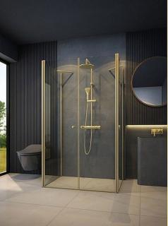 Sprchový kout nástěnný Komfort GOLD 100x90x90x190 cm  Nadčasový a moderní sprchový kout z kvalitního materiálu ve zlaté barvě