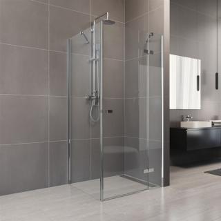 Sprchový kout, Novea, čtverec, 90x90 cm, chrom ALU, sklo Čiré, dveře pravé a pevný díl