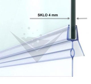 Stírací lišta silikonová spodní 100cm, na sprchové dveře 4 mm - sada 2 ks