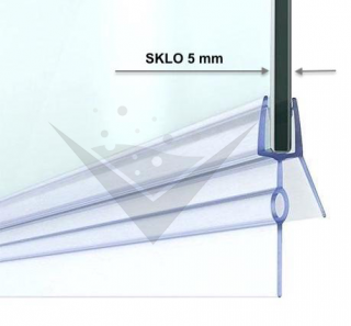 Stírací lišta silikonová spodní 100cm, na sprchové dveře 5 mm - sada 2 ks