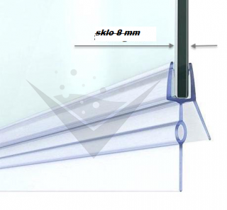 Stírací lišta silikonová spodní 100cm, na sprchové dveře 8 mm - sada 2 ks