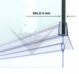 Stírací lišta silikonová spodní 50cm, na sprchové dveře 4 mm - sada 2 ks