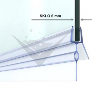 Stírací lišta silikonová spodní 50cm, na sprchové dveře 6 mm - sada 2 ks