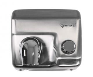 Vysoušeč rukou Jet Dryer BUTTON stříbrný  + čistící kartáč k tryskovým vysoušečům