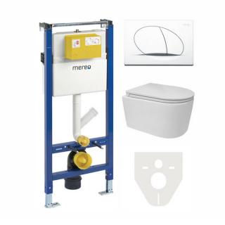 WC komplet pro sádrokarton s příslušenstvím MM02SETRA  WC SET - modul pro sádrokarton, závěsné WC Rimless, sedátko, tlačítko MM20