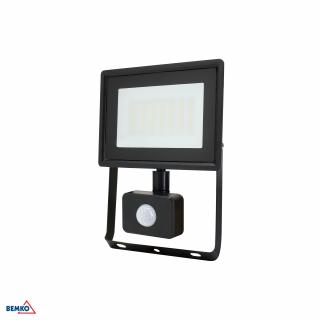 LED reflektor KASTEL LED 2 30W 4000K IP65 černá s čidlem pohybu