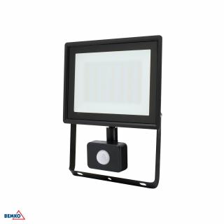 LED reflektor KASTEL LED 2 50W 4000K IP65 černá s čidlem pohybu