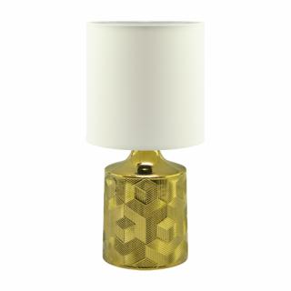 Stolní lampa LINDA E14, bílá/zlatá