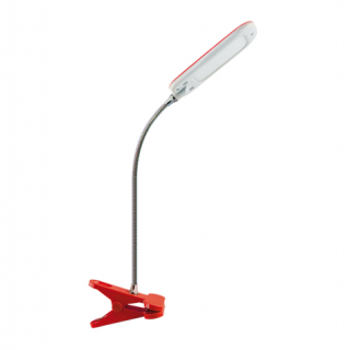 Stolní lampička DORI LED červená s klipem