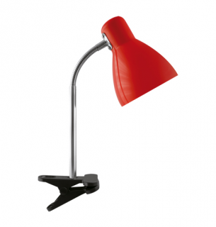 Stolní lampička KATI E27 červená s klipem