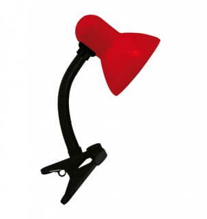 Stolní lampička TOLA E27 červená s klipem
