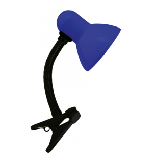 Stolní lampička TOLA E27 modrá s klipem