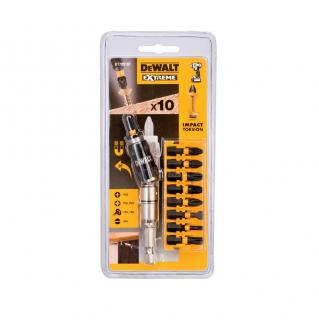 10 dílný set bitů Torsion s úhlovým nástavcem DeWALT - DT70518T