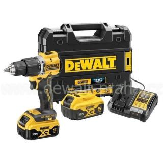 DCD100YP2T DeWALT Aku bezuhlíková příklepová vrtačka 18V XR 2x 5,0Ah Li-Ion, TSTAK, Limitovaná edice (Limitovaná edice vrtačky k výročí 100 let DeWALT)