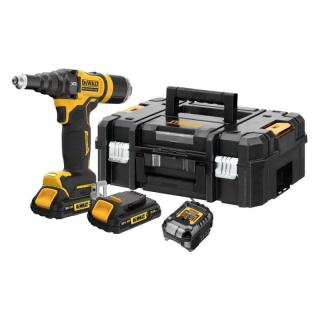 DCF403D2GT DeWALT Aku nýtovací kleště 18V XR pro nýty od 2.4 mm do 4.8 mm, 2× Li-Ion 2,0Ah s GFN krytem (s ochranným krytem pro automotive)