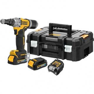 DCF414E2GT DeWALT Aku nýtovací kleště 18V XR pro nýty od 4.8 mm do 6.4 mm, 2× Li-Ion 1,7Ah  POWERSTACK