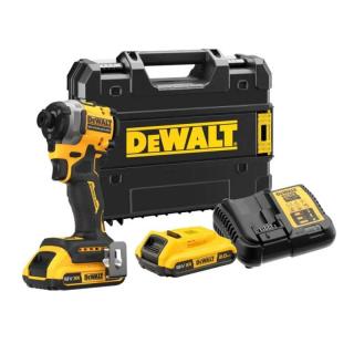 DCF850D2T DeWALT Aku bezuhlíkový rázový utahovák 1/4 , 205Nm, 18V XR 2x 2,0Ah Li-Ion, TSTAK