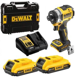 DCF860D2T DeWALT Kompaktní bezuhlíkový rázový utahovák 1/4 , 282Nm, XR 18V, 2x 2,0Ah Li-Ion, TSTAK